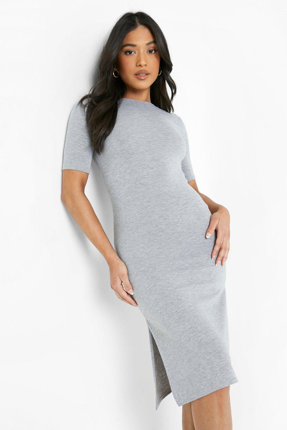 Petite Side Split T shirt Midi Dress
